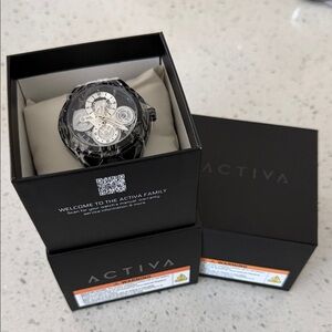 Ativa Silver and Black Men's Watch